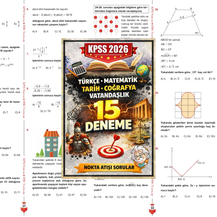 KPSS 2026 Genel Yetenek – Genel Kültür 75 Deneme (15’li Setler Halinde)