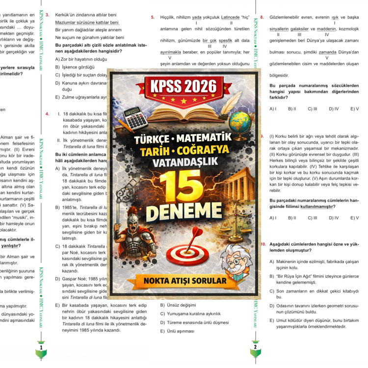 KPSS 2026 Genel Yetenek – Genel Kültür 75 Deneme (15’li Setler Halinde)