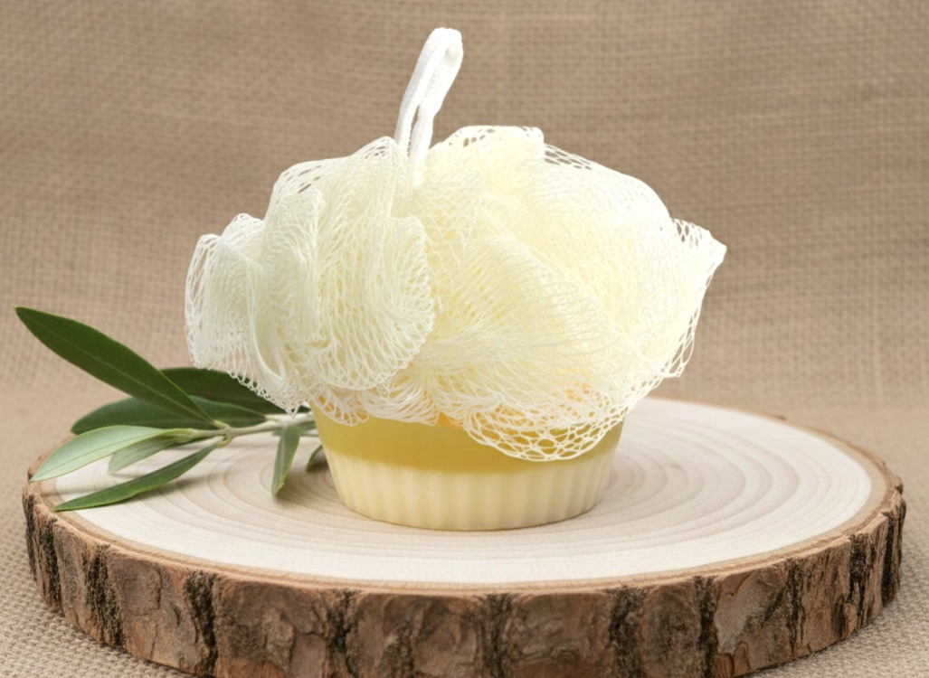 Pirinç Sütü Cupcake Tasarım Banyo Lifli Sabun 120gr