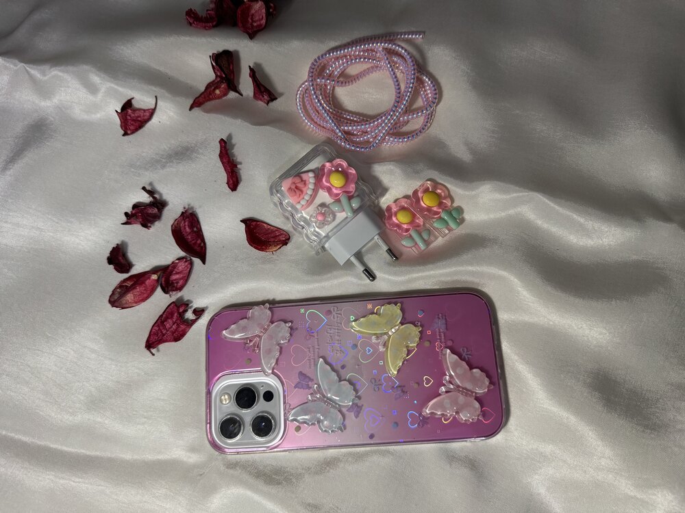 Kelebek Etkisi Şarj ve Telefon Takım Kılıf Seti