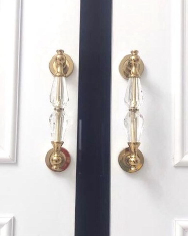 Lüks Kristal Gold Renk Sürgü/Cekme Kapı Kolu Serisi 