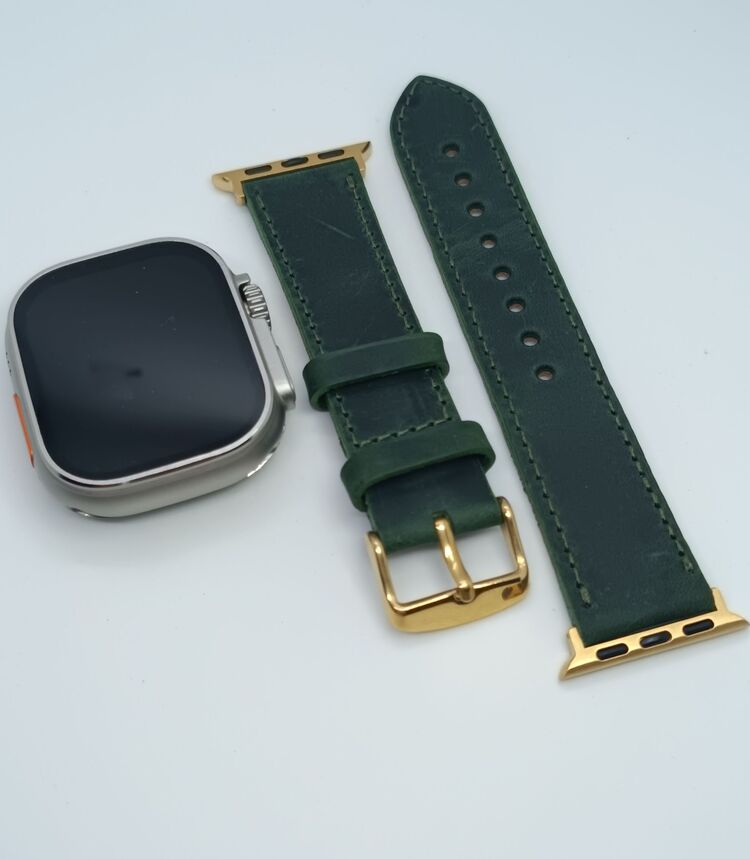 Applewatch Crazy Deri Saat Kordonu Yeşil