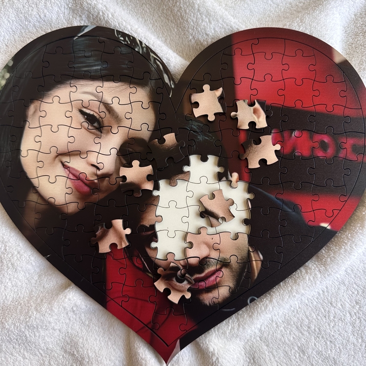 AHŞAP PUZZLE kalp model