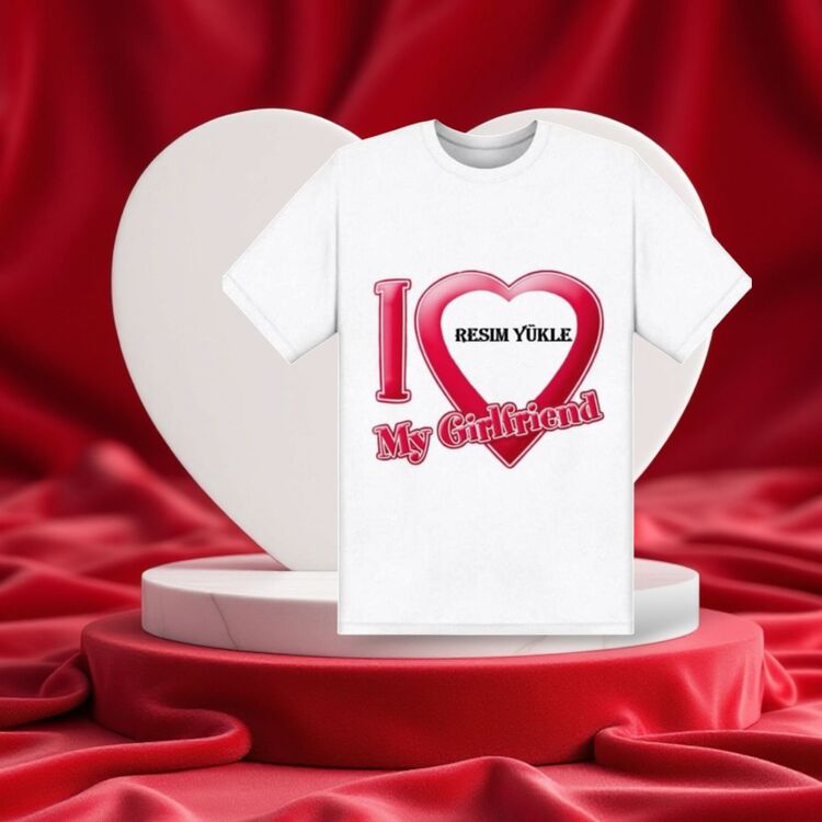 Sevgiliye Özel Baskılı Beyaz T-shirt