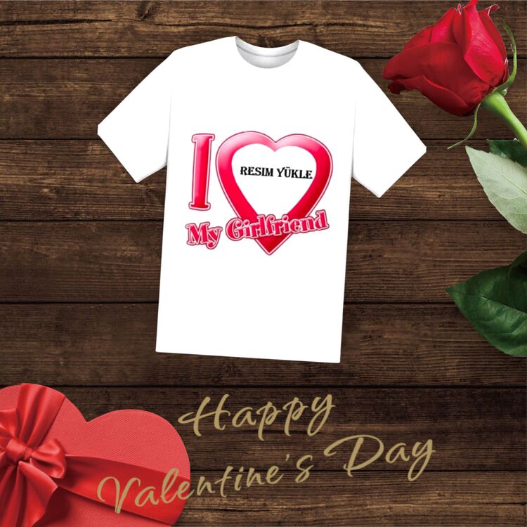Sevgiliye Özel Baskılı Beyaz T-shirt