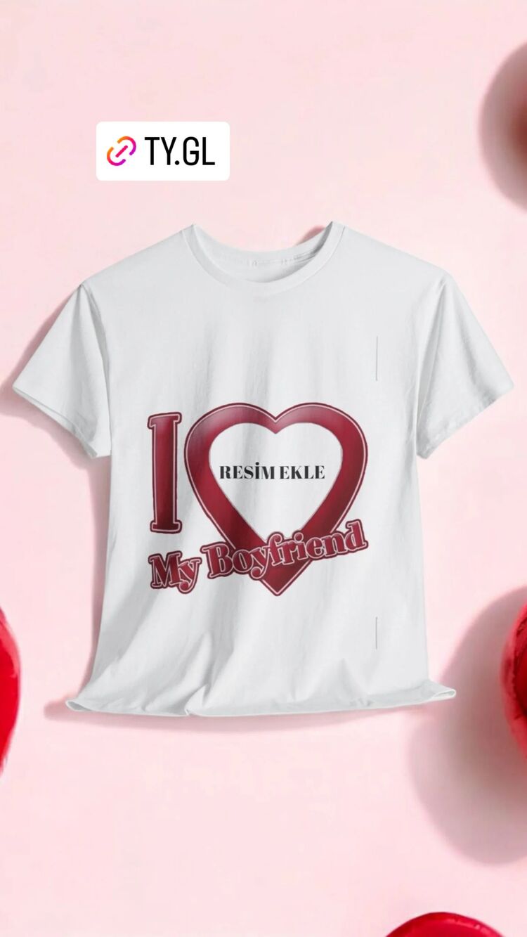 Sevgiliye Özel Baskılı Beyaz T-shirt