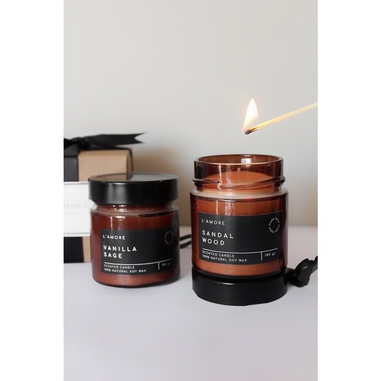 “Intense” Koleksiyonu 180 gr Amber Renkli Soya Mumu