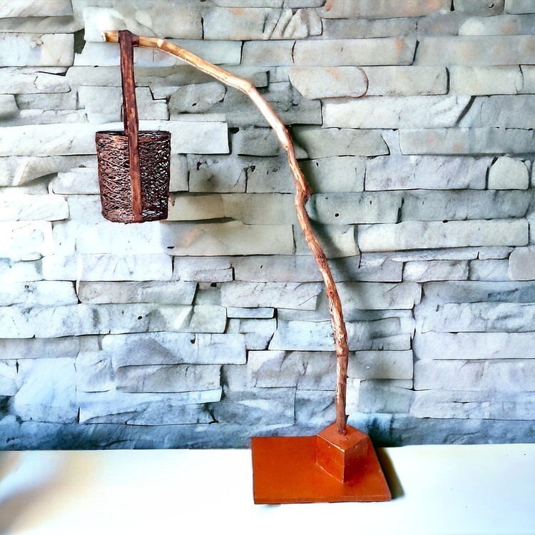 Tasarım Yer Lambası Doğal Ağaç Jüt - LY 102
