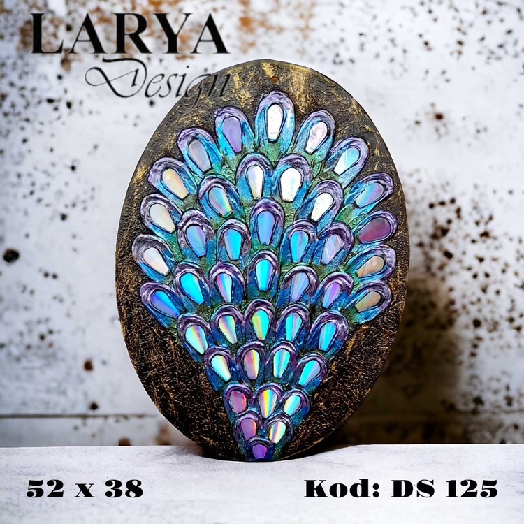 Dekoratif Tavus Kuşu Ahşap Pano DS 125