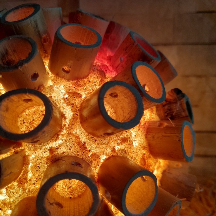 Yuvarlak Bambu Masa Lambası - LM 112