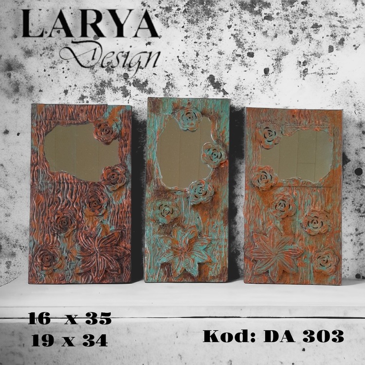 Tasarım Üçlü Kabartma Ayna DA 303