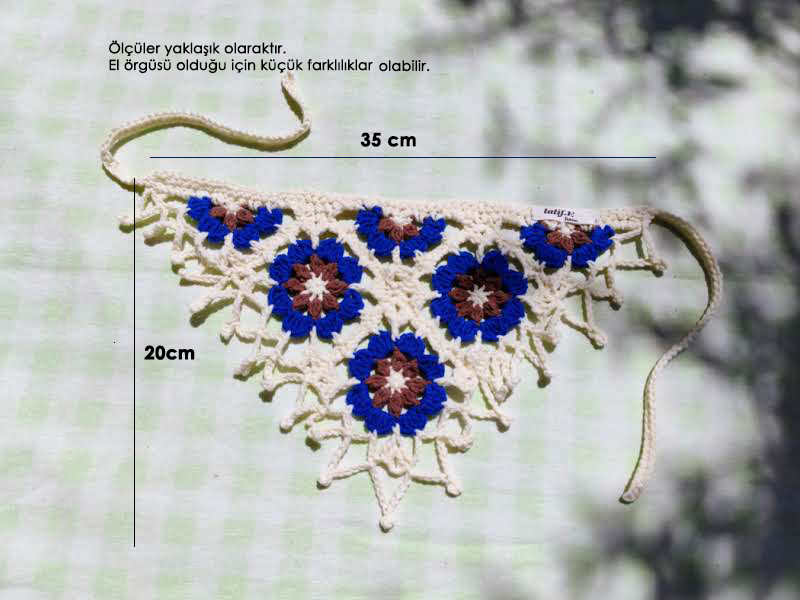 Saks Mavisi Çiçekli Bandana