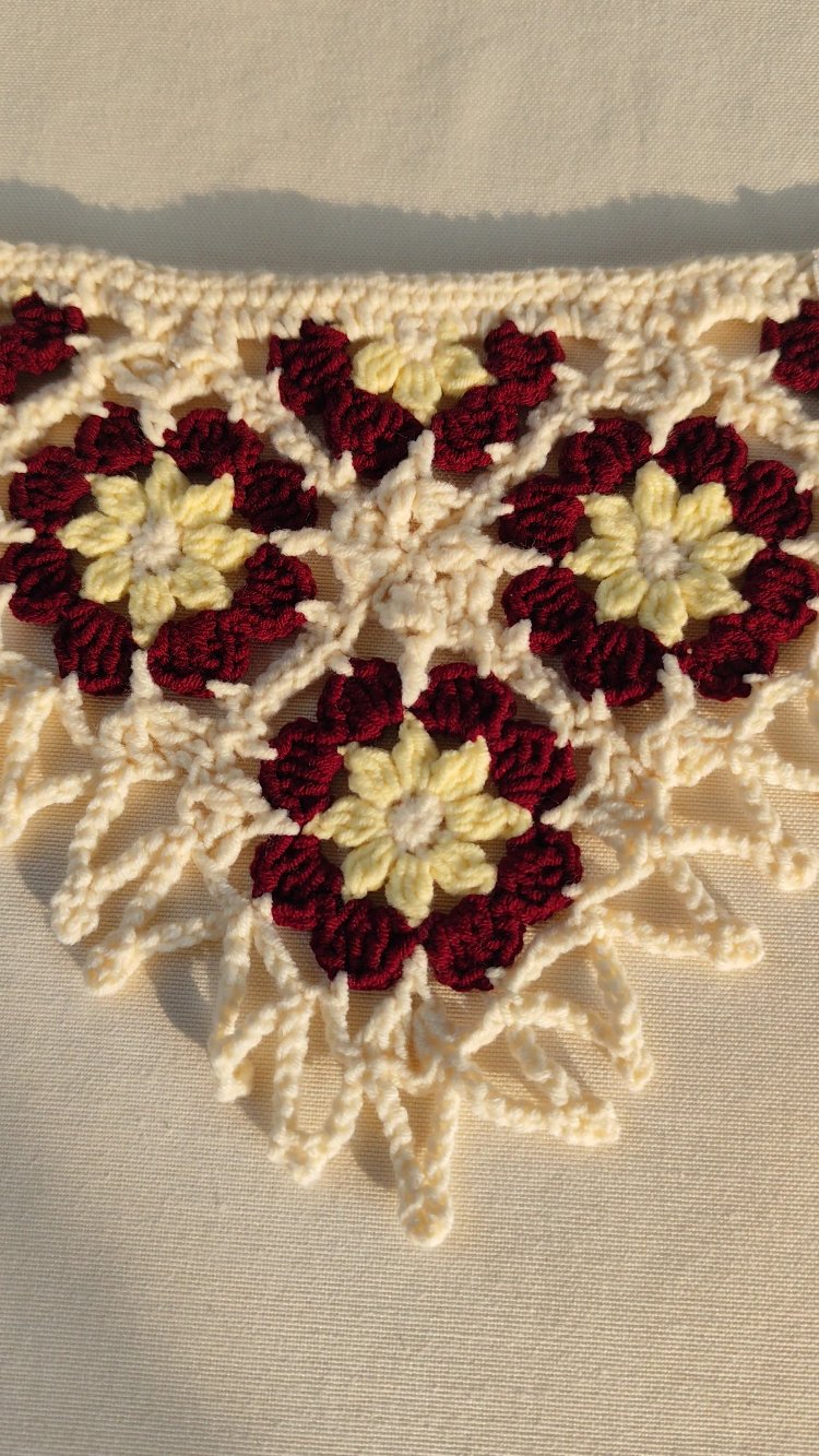 Bordo Çiçekli Bandana