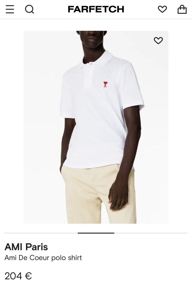 Ami %100 Pamuk Orj. Kumaş Göğüs Nakış Logo Polo Yaka Pike Dokuma T-shirt.