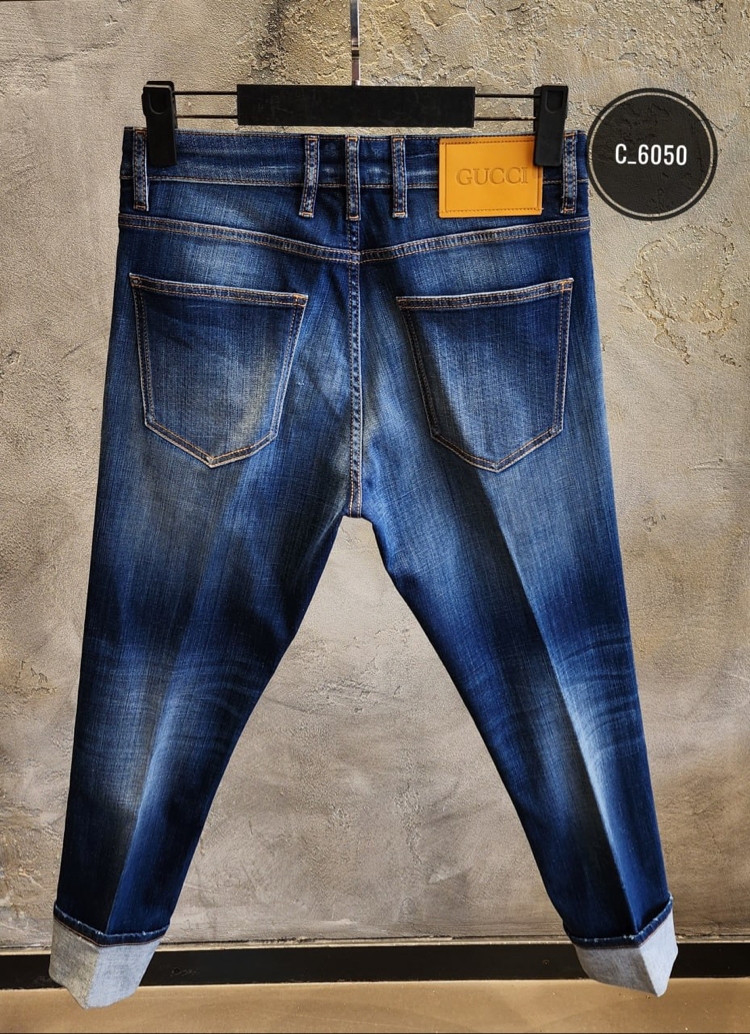 GUCCI Premium Stretch Denim Jean | İthal Esnek Kumaş & Signature Web Şerit Deta