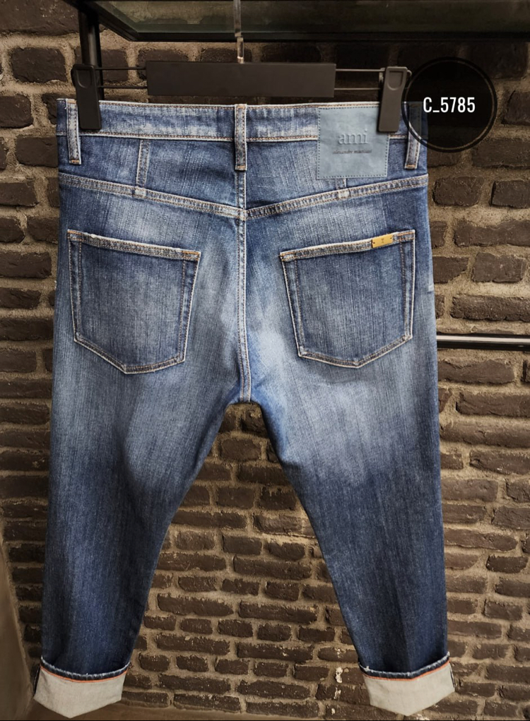 Ami Elite Double Dyed Denim Jean | İthal Kumaş, Metal Logo & Kalp İşleme