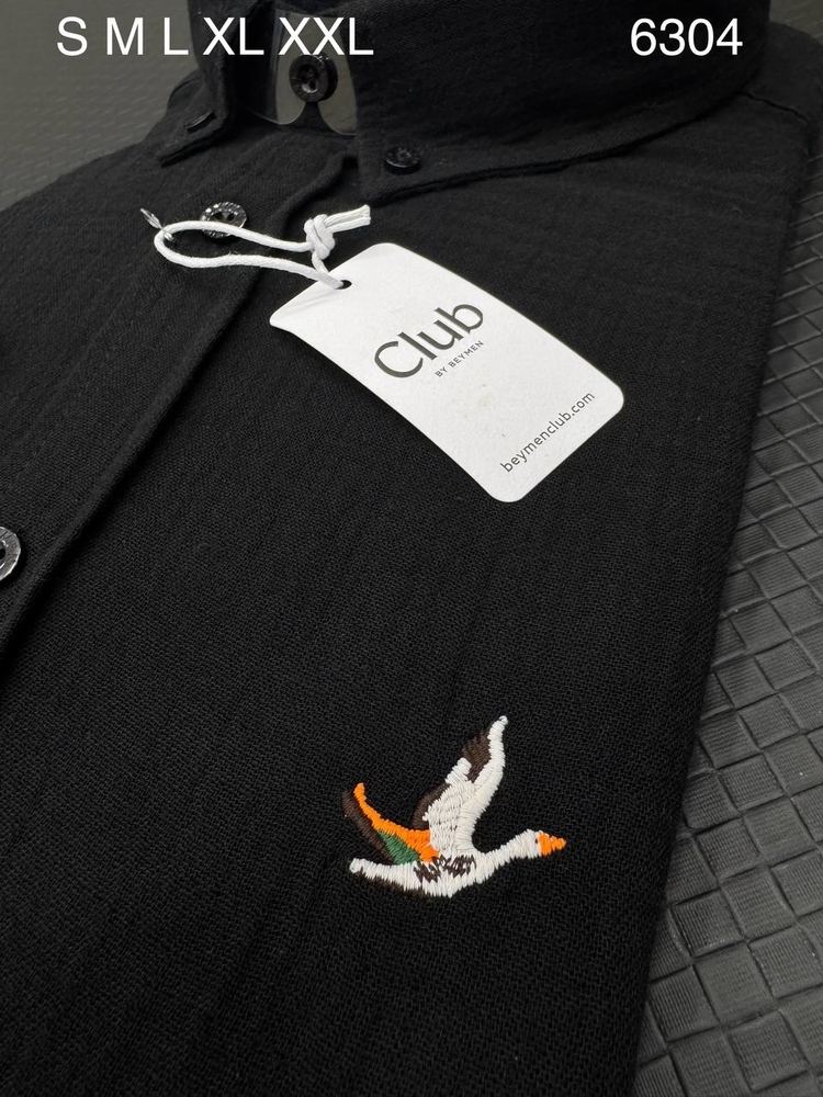 ️ Club Signature Flight | Göğüs Nakışlı Premium Muslin Gömlek