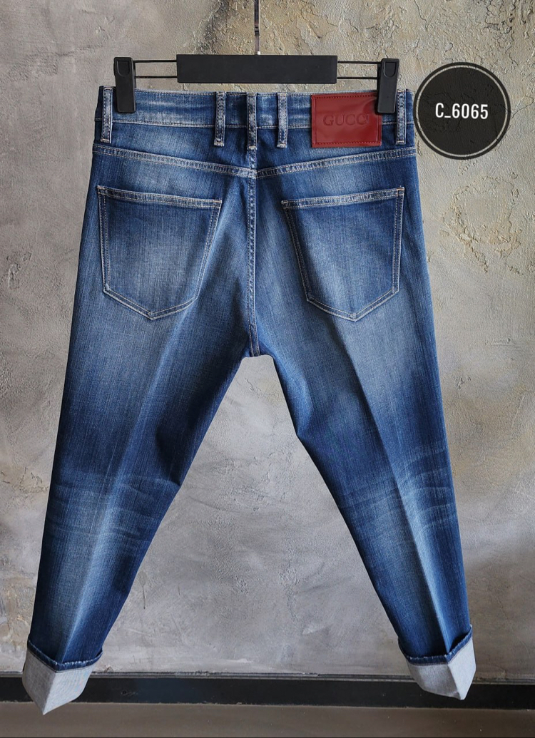 GUCCI Premium Stretch Denim Jean | İthal Esnek Kumaş & Signature Web Şerit Deta