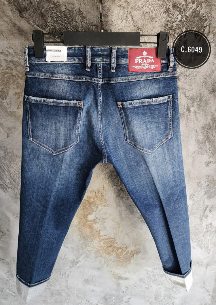 PRADA Premium Slim Fit Stretch Denim Jean | İthal Esnek Kumaş & Signature Metal Logo Detay