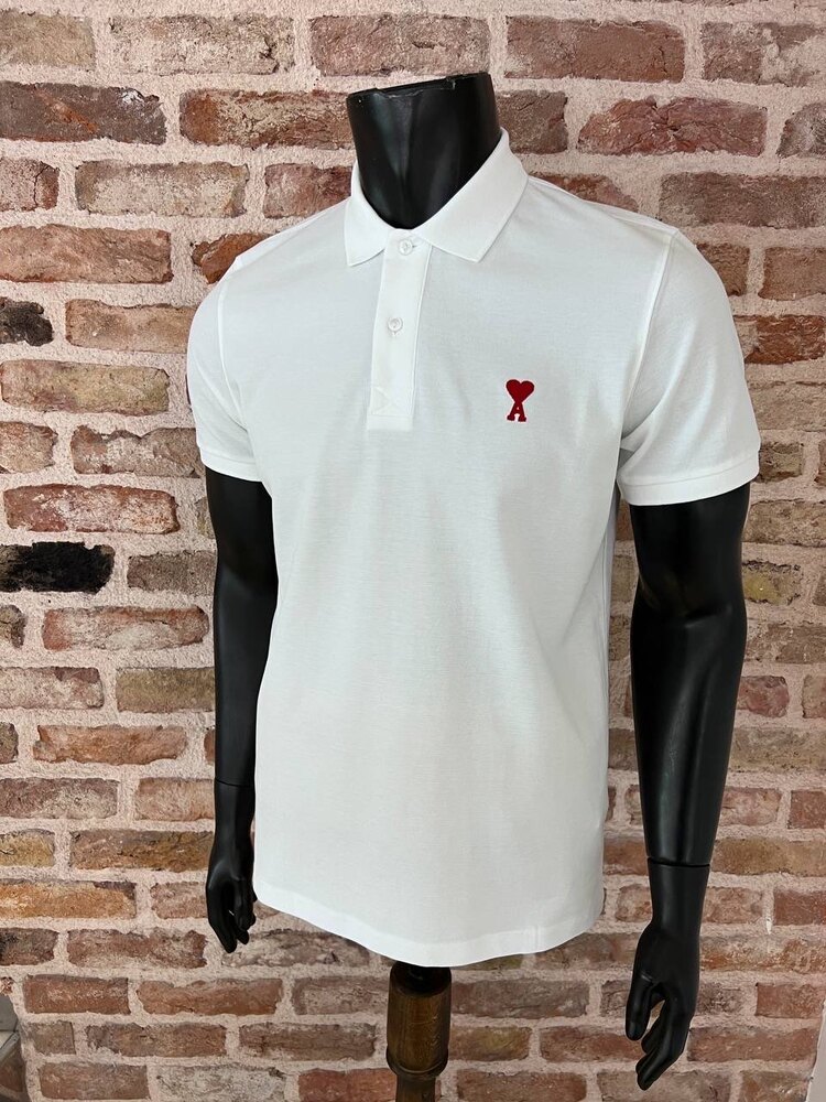 Ami %100 Pamuk Orj. Kumaş Göğüs Nakış Logo Polo Yaka Pike Dokuma T-shirt.