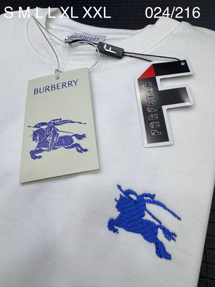 Premium 28/3 Cotton | Relaxed Fit | Göğüste Kraliyet Mavisi Burberry Arması