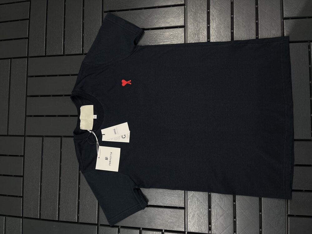 Ami %100Pamuk Orj.Kumaş Göğüs ve Ense Nakış Logo T-shirt.