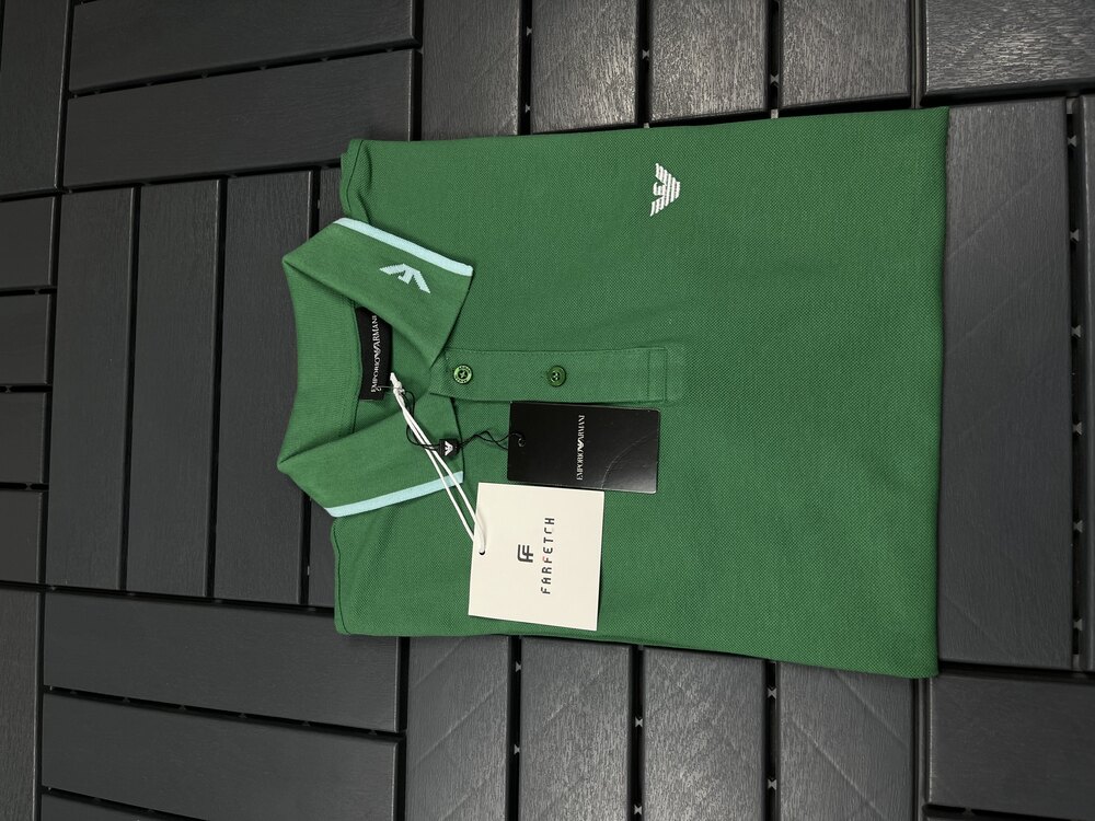 ⚜️ Emporio Armani | Comfort Fit | Göğüs ve Yaka Çift Logo | %100 Pamuk Pike Kumaş ⚜️