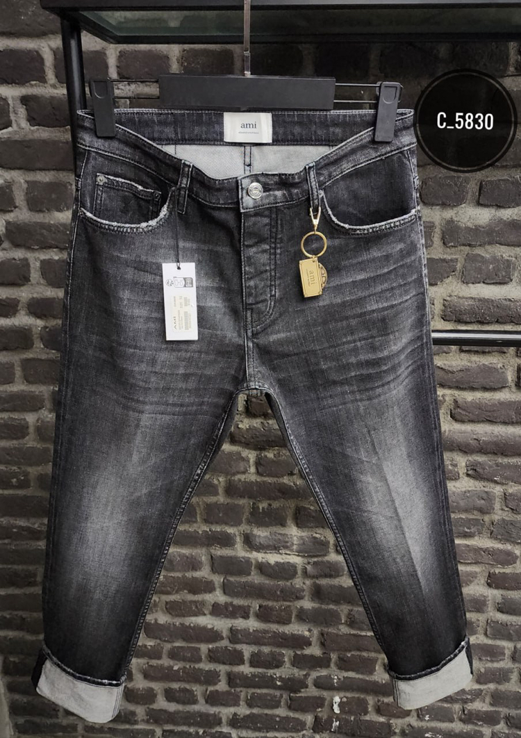 Ami Elite Double Dyed Denim Jean | İthal Kumaş, Metal Logo & Kalp İşleme