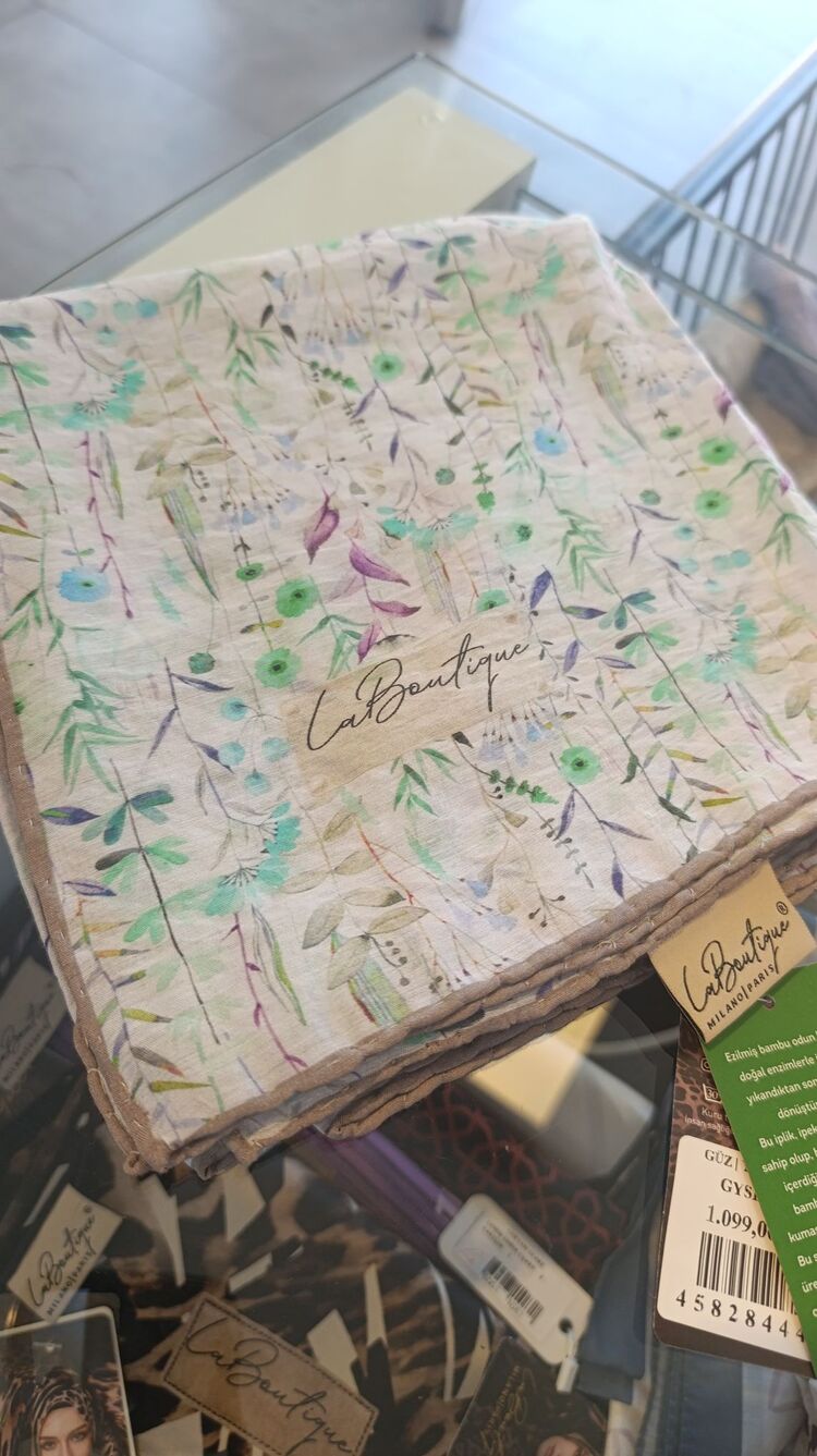 La Boutique %100 bambu yaz serinliği eşarp 