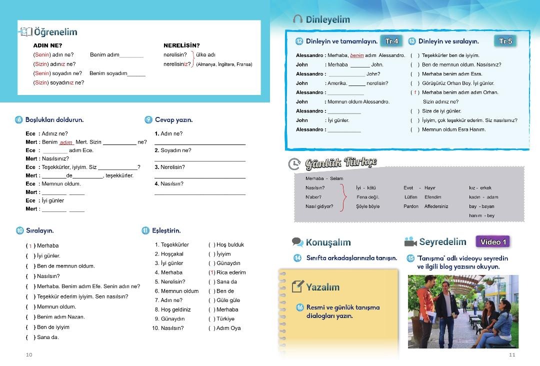Link Turkish Course Book and Workbook for Foreigners A1 