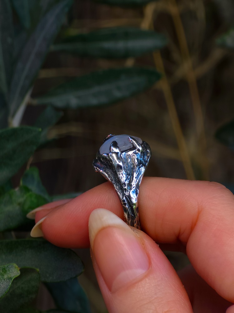 Oksitli 925 Ayar Gümüş Rosecut Aytaşı Yüzük