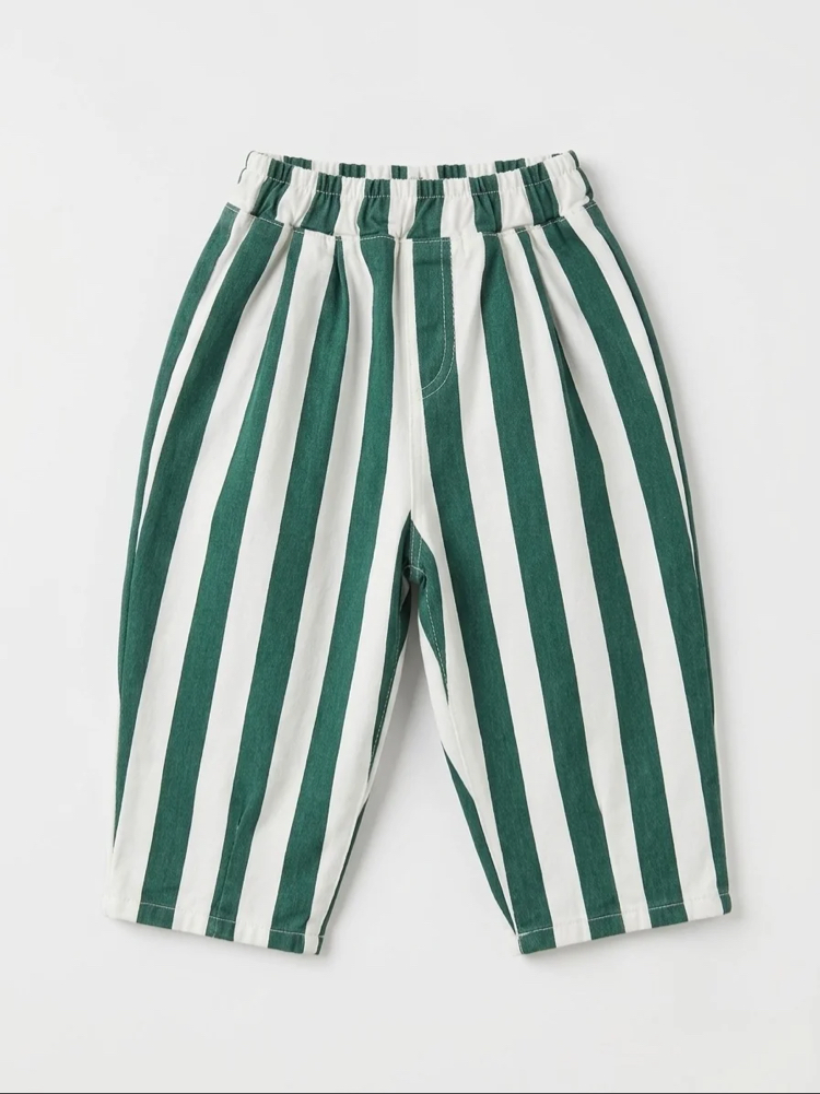 Yeşil çizgili pantalon