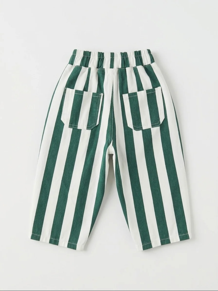 Yeşil çizgili pantalon