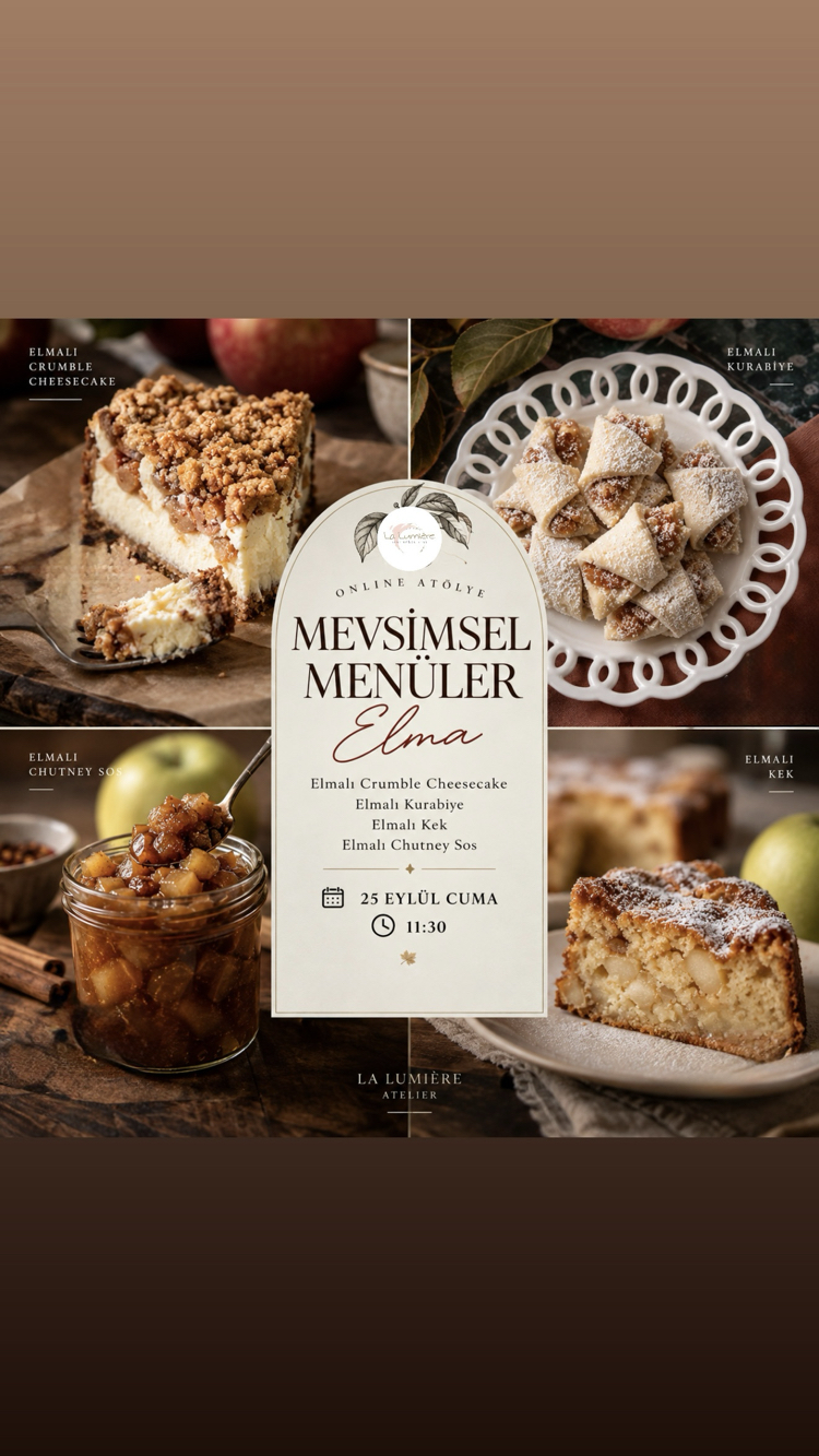 ONLINE MEVSİMSEL MENÜLER ATÖLYESİ-ELMA