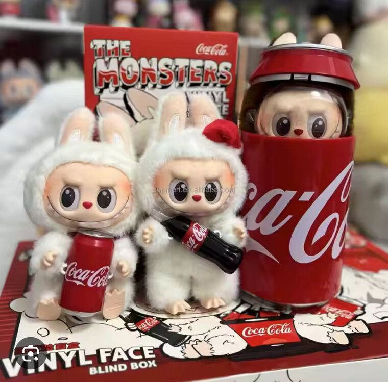 (3lü kutu )POP MART - LABUBU The Monsters Coca Cola Vinyl Plush - Happy Factor Authentic