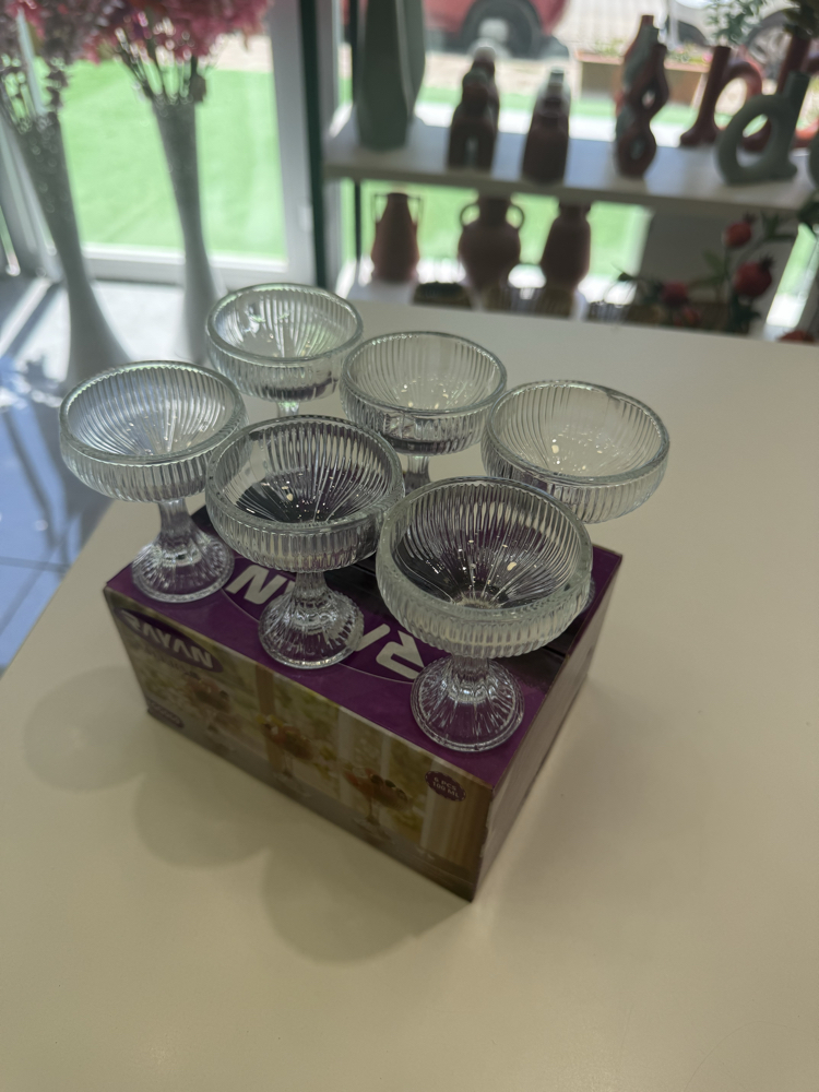 6’lı Ayaklı Cam Lokumluk Seti 100 ml