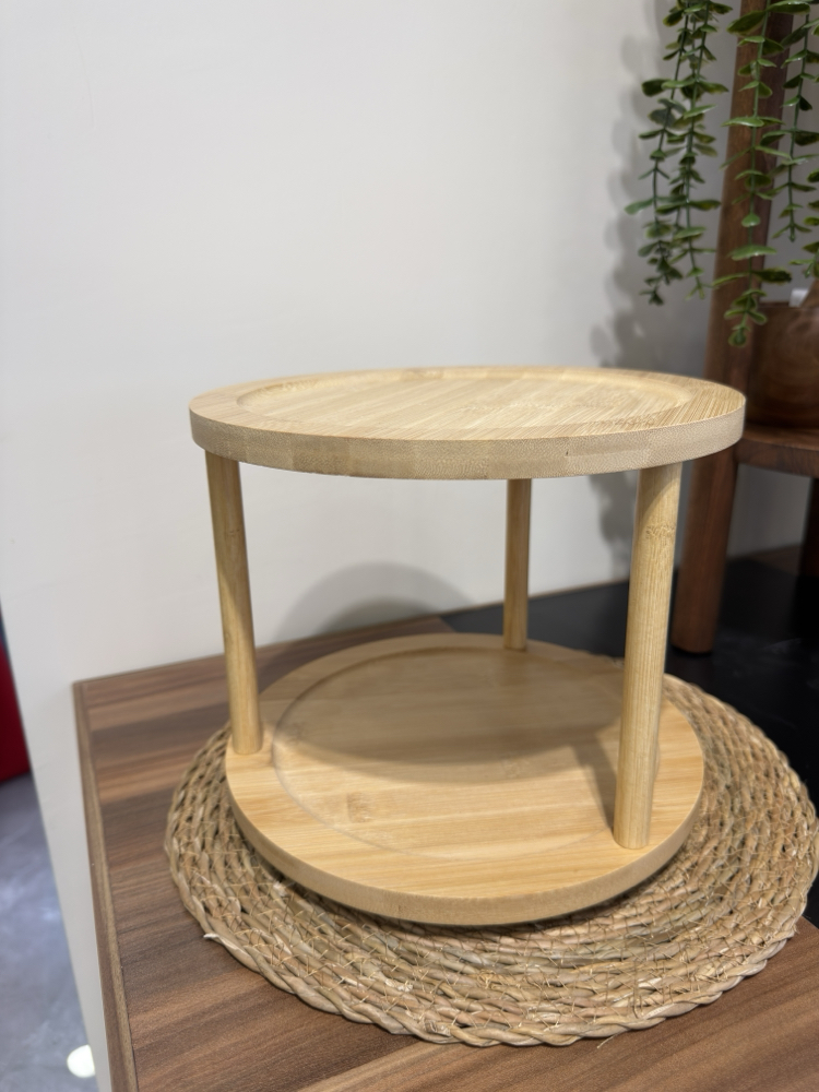Döner Tabaklı Bambu Stand