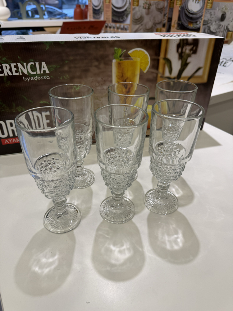 Hadise Ayaklı Cam Meşrubat Bardağı 6’lı Set – 220 ml