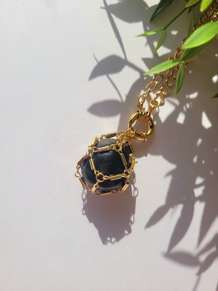 Obsidyen Kafes Kolye
