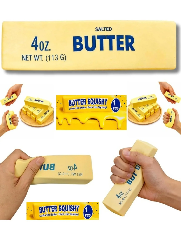 Butter Squishy Tereyağı Tasarımlı Viral Sıkılabilir Stres Oyuncağı