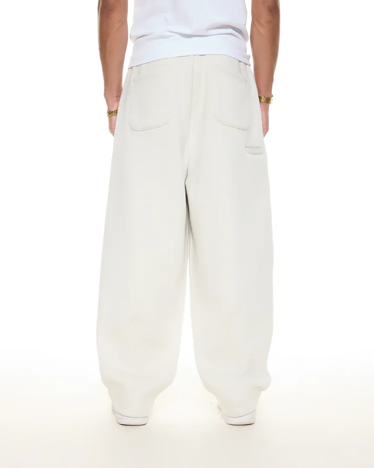 Baggy eşofman altı beyaz renk