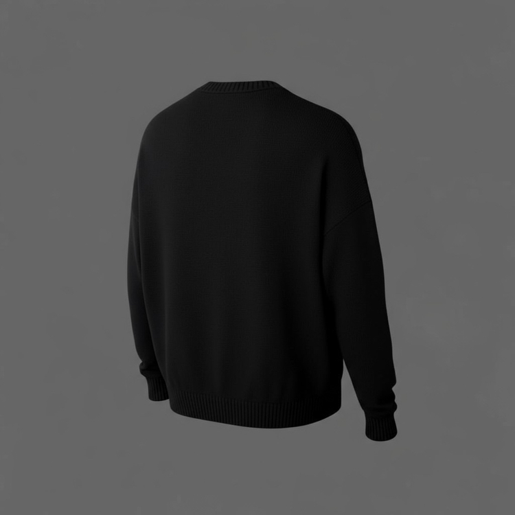 Basic siyah oversize kazak