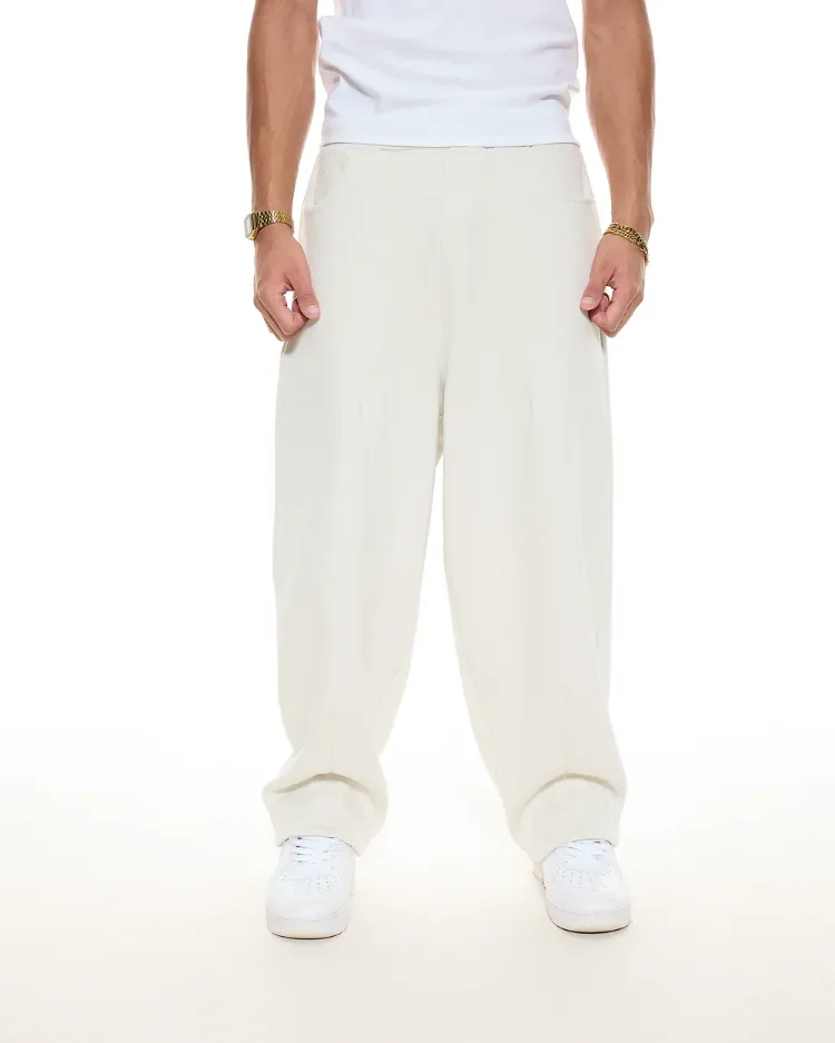 Baggy eşofman altı beyaz renk