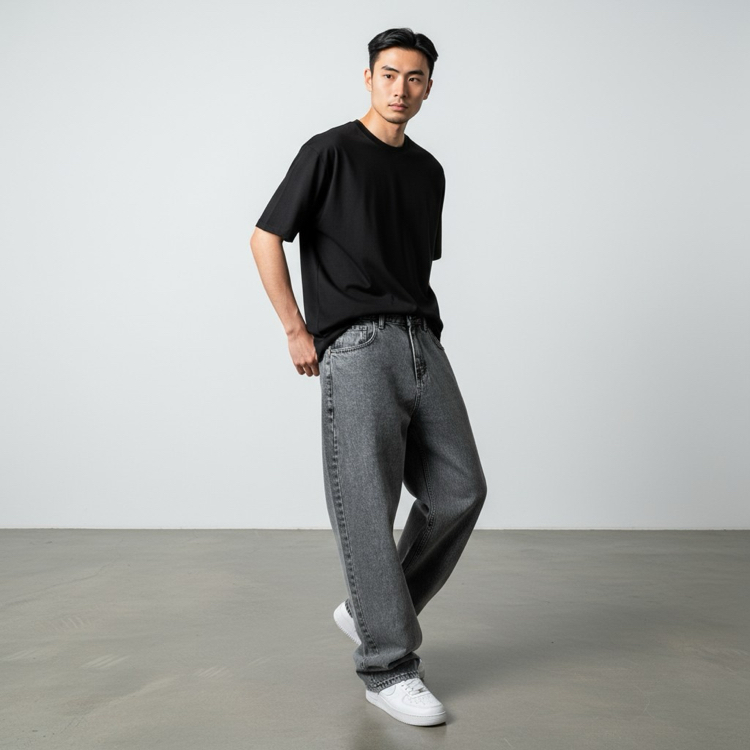 Antrasit baggy jean