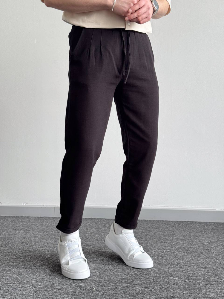 Siyah keten pantolon
