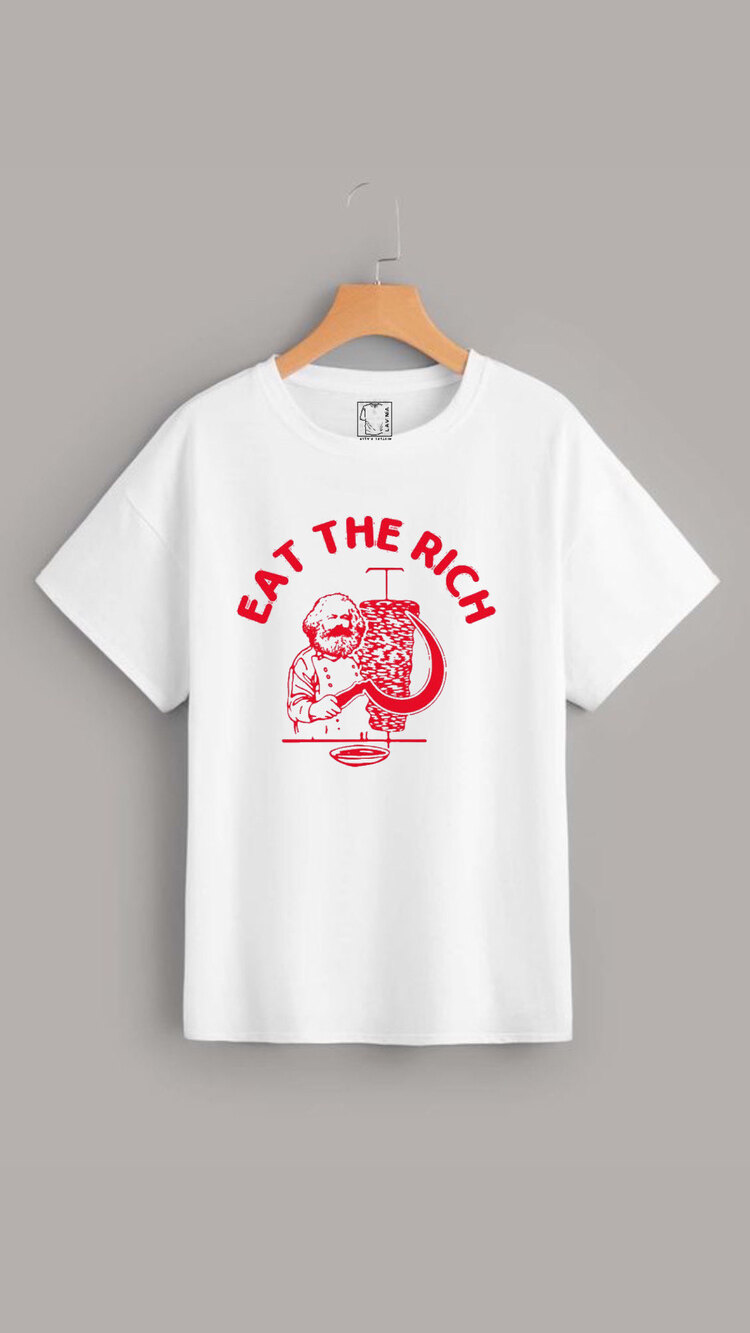EAT THE RİCH TASARIMLI TSHİRT