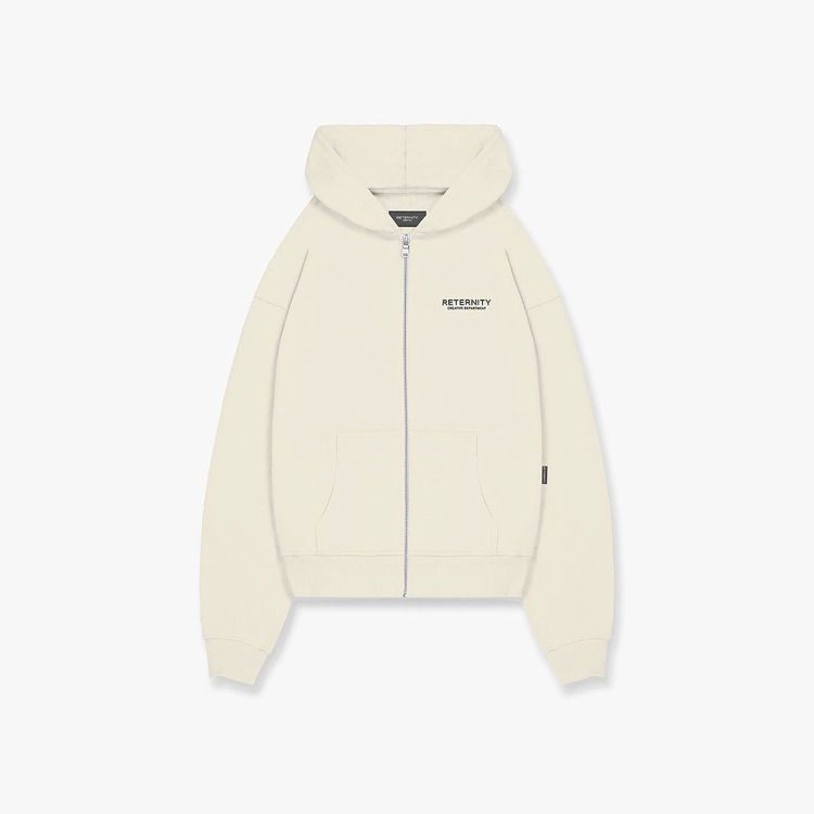 RETERNITY Creative Dept Zip Hoodie - Cream