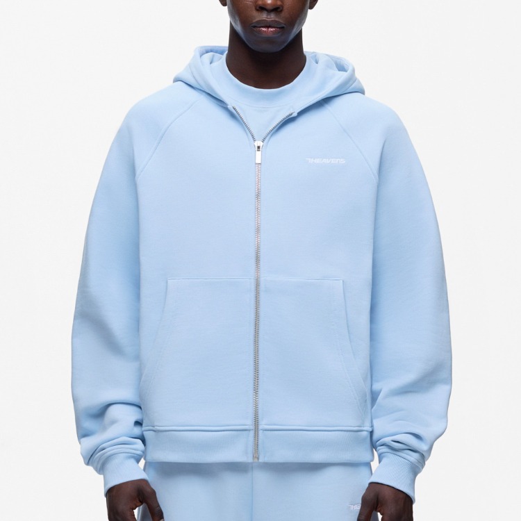 (D) 7HEAVENS Logo Zip Hoodie - Baby Blue