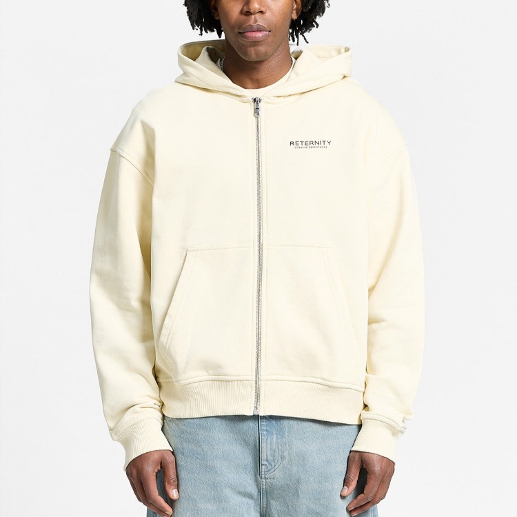 RETERNITY Creative Dept Zip Hoodie - Cream