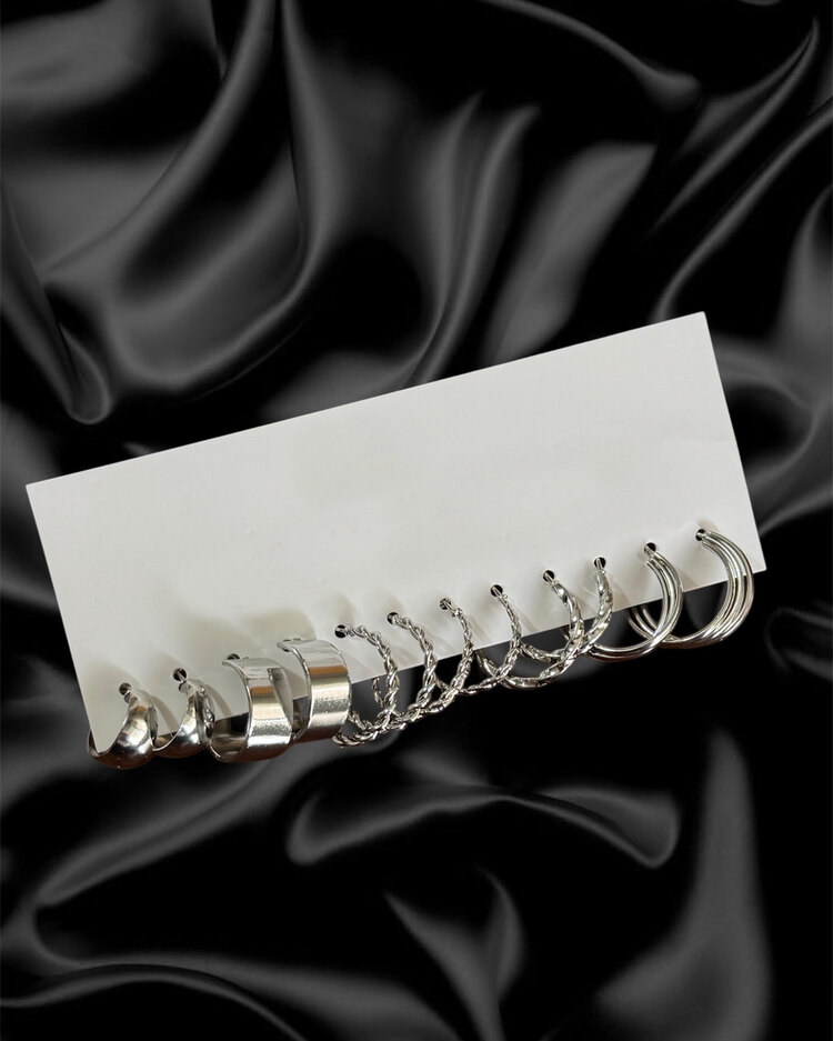 6lı Silver Küpe Set1